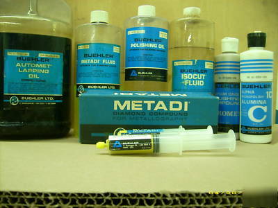 Buehler diamond paste and polishing supplies