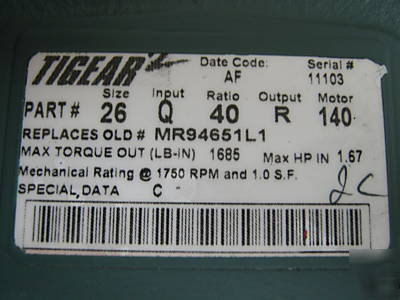 New dodge tigear-2 right angle c-face 26Q40R14