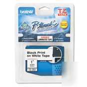 P-touchr tz standard laminated black on white tape
