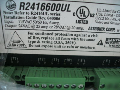 New cctv ac altronix rack mount 24 volt a/c, 16 output 