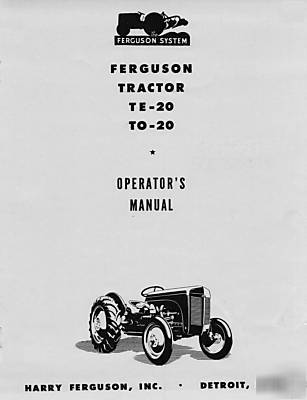 Massey ferguson to-20 te-20 tea-20 ops parts service cd