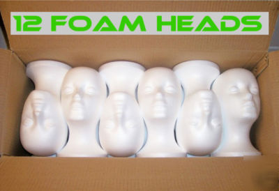 12 styrofoam foam mannequin heads hat wig display model