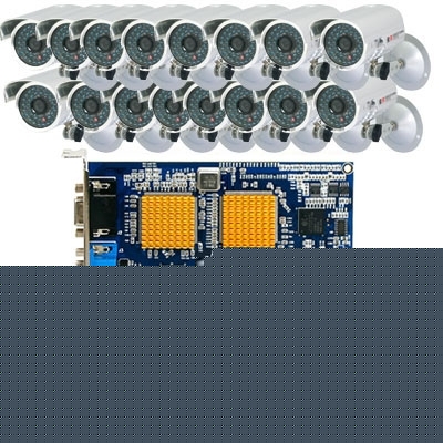 16CH cctv security dvr card system + 16P sony ir camera