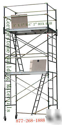 Scaffolding rolling tower w/ hacth door & ladder deck