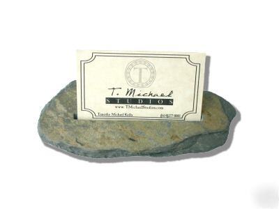 Slate business card holder/stone/rock/geology/desk/art