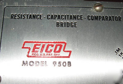 Eico 950B res cap bridge, capacitor testor, eye tube++