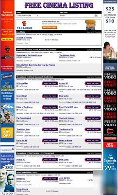 Establshed cinema movie show listing website business