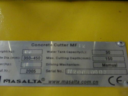 New masalta 5.5 ohv walk-behind concrete saw 14