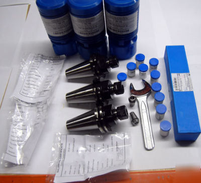 14 pcs. bison CAT40 er 16 20K chucks & collets package