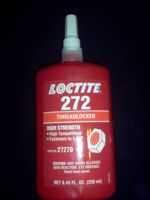 Loctite 272 threadlocker red high strength/temp 27270