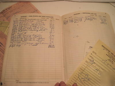 Vintage 1951 farm record book with receipts john deere