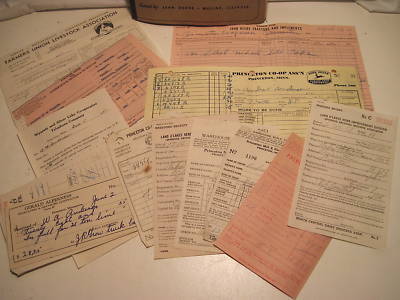 Vintage 1951 farm record book with receipts john deere