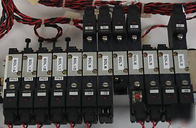 Koganei 14-port manifold w/ 12 pneumatic 24V valves