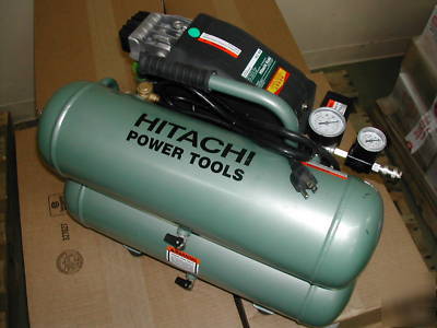 Hitachi 4 gallon twin stack tank air compressor