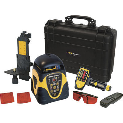 Self-leveling horiz/vert rotary laser w detector + acc
