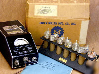 James millen grid dip meter. ca 1949, w/ all coils