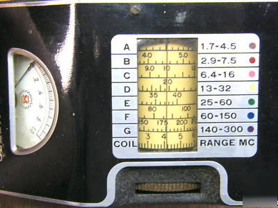 James millen grid dip meter. ca 1949, w/ all coils