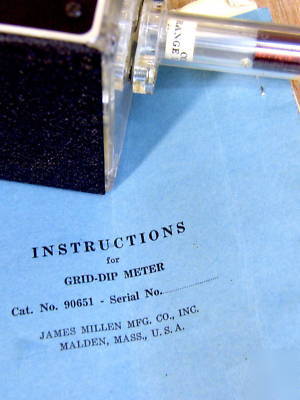 James millen grid dip meter. ca 1949, w/ all coils