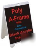 Poly plastic a frame black acrylic inserts signboard 
