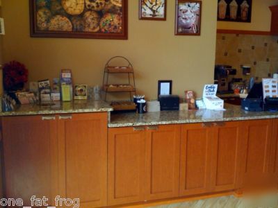 Granite top counter set restaurant lot front of house