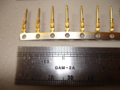 Lot of circular connectors signal pins, gold plated