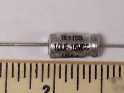New 10 pack TE1155 sprague capacitor 10UF 16VDC axial 