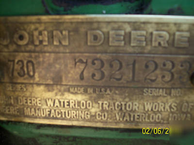 Vintage antique 730 john deere tractor, narrow front,