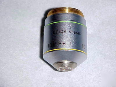 Leica microscope objective hc pl fluotar 10X phase 1