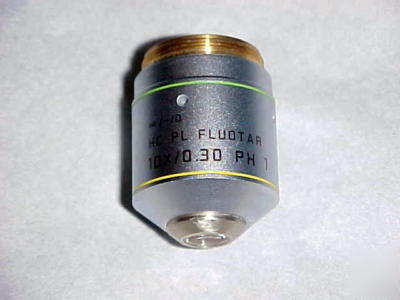 Leica microscope objective hc pl fluotar 10X phase 1