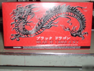 Black dragon latex powder free tattoo gloves