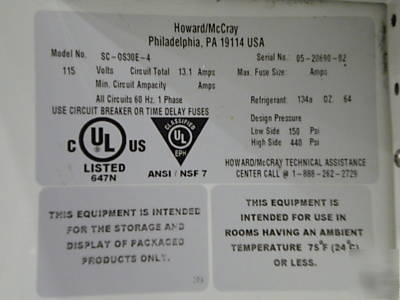 Howard mccray 4 foot open merchandiser cooler