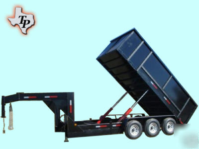 2010 texas pride 7X18 gooseneck dump trailer 21K gvwr 