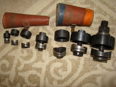 7 peice greenlee knockout punch sets 735 & 737 w/cases