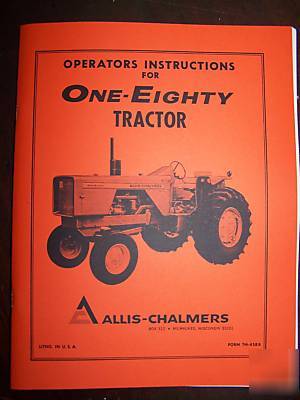 Ac allis chalmers one-eighty 180 operator owner manual 