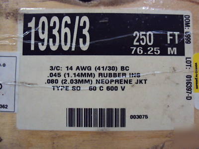 Alpha wire 1936/3 - 14 awg - 3 cond. - 250FT 