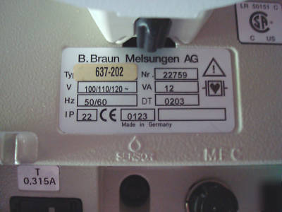 Braun 637-202 vista basic infusion pump