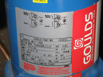 Goulds well pump ~ jet pump ~ euc ~ 1/3 hp ~ ao smith 