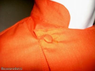 Coat chef jacket s small orange catering baker ss