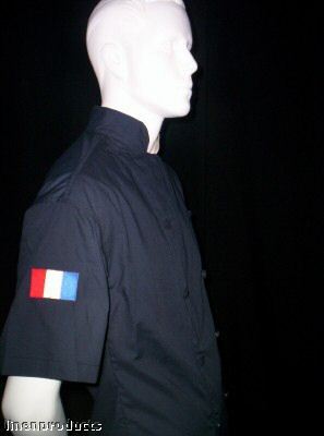 Coat chef jacket s small orange catering baker ss