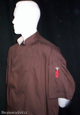 Coat chef jacket s small orange catering baker ss