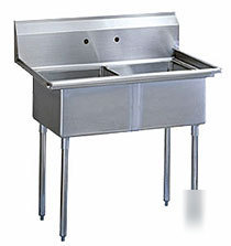 Nsf-stainless steel two compartment sink- 37 x 26- b