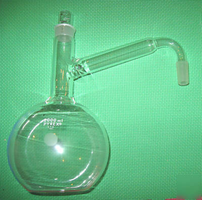 2 liter pyrex glass flask with distillation arm 24/40