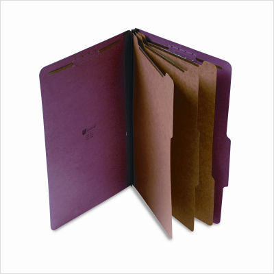 Pressboard classification folder, legal, 8-section, red