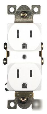 15A commercial grade duplex receptacle plug, white 