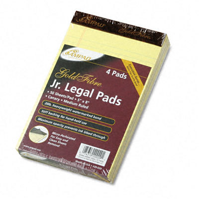 Gold fibre writing pads rule canary 4 50-sheet pads/pk