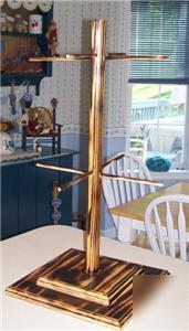 Handmade wooden countertop peg display rack primitive