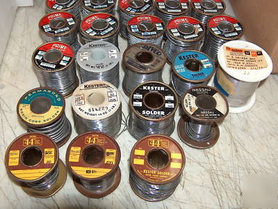 Lot of 22 rolls vintage solder kester, prime, divco
