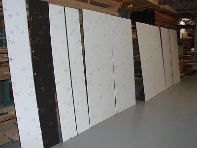 Routed mdf panel two color lacquer paint