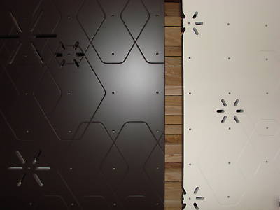 Routed mdf panel two color lacquer paint