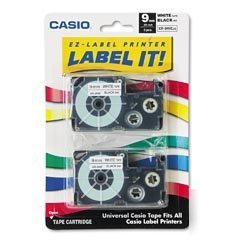 Casio xr-9WE2S 9MM labeling tape (black on white) 2 pk